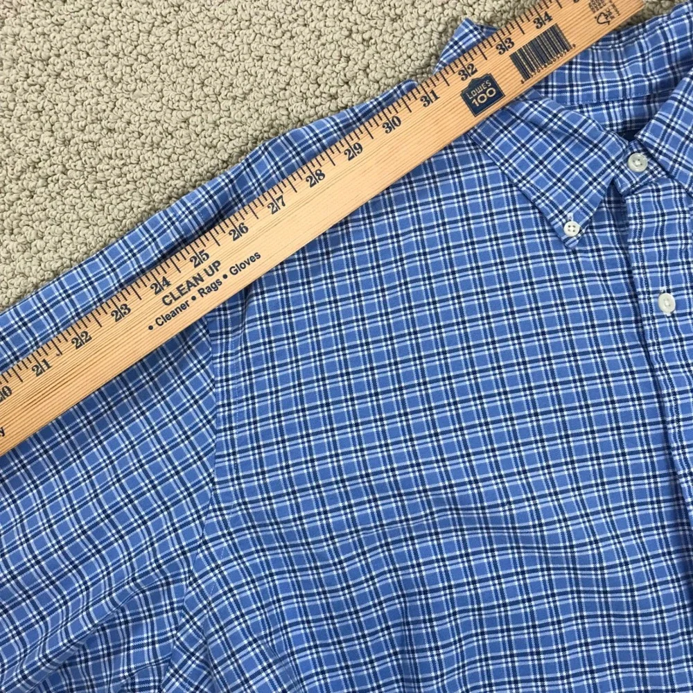 Polo Ralph Lauren Mens Big & Tall 1XB Blue Plaid Long Sleeve Button Down Shirt